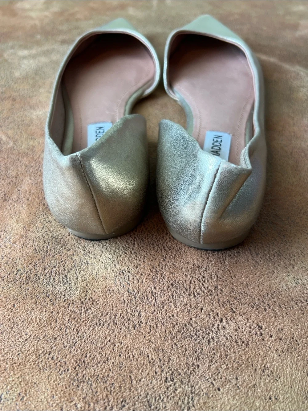 Steve Madden Metallic Gold Pointed D'Orsay Flats